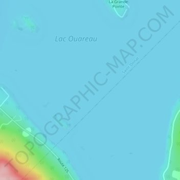 Topografische Karte Lac Ouareau, Höhe, Relief