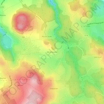 Topografische Karte Montmoulard, Höhe, Relief