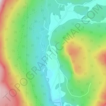 Topografische Karte Pass Creek, Höhe, Relief
