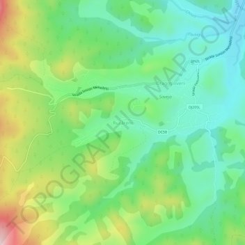Topografische Karte Rucăreni, Höhe, Relief