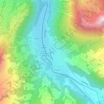 Topografische Karte Hüsere, Höhe, Relief