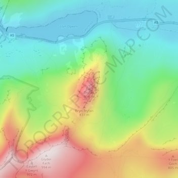 Topografische Karte Adam and Eve, Höhe, Relief