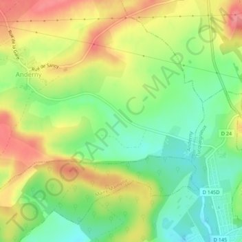 Topografische Karte La Forêt, Höhe, Relief