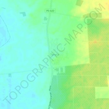 Topografische Karte Terela, Höhe, Relief