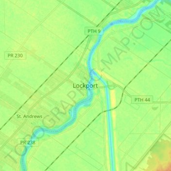 Topografische Karte Lockport, Höhe, Relief