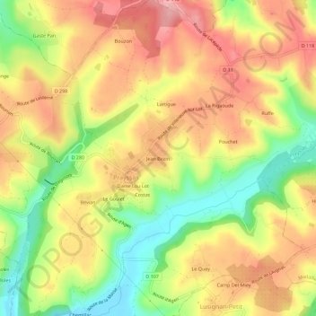 Topografische Karte Jean Bezin, Höhe, Relief