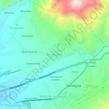 Topografische Karte Los Angeles, Höhe, Relief