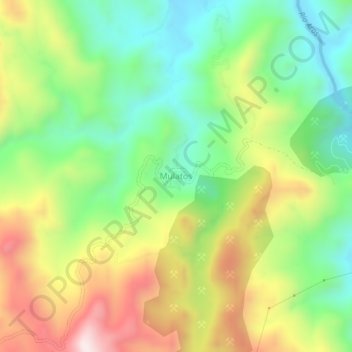 Topografische Karte Mulatos, Höhe, Relief