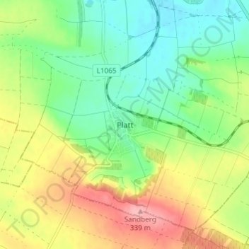 Topografische Karte Platt, Höhe, Relief