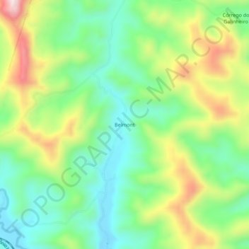 Topografische Karte Belmont, Höhe, Relief
