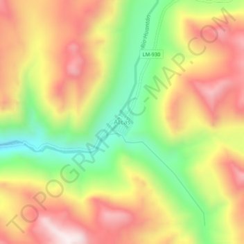 Topografische Karte Atcas, Höhe, Relief