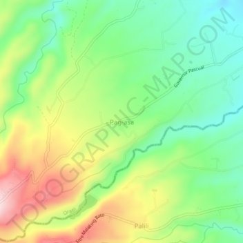 Topografische Karte Pag-asa, Höhe, Relief