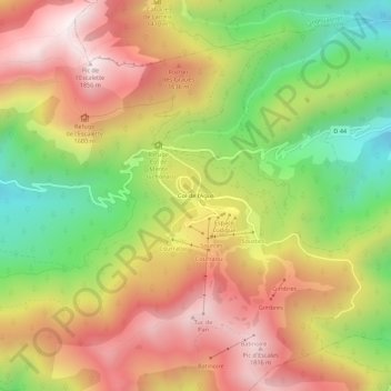 Topografische Karte Col de l’Agus, Höhe, Relief