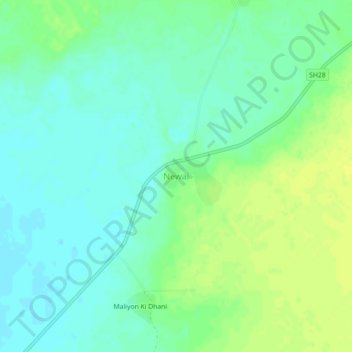 Topografische Karte Newai, Höhe, Relief