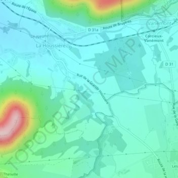 Topografische Karte Viauville, Höhe, Relief