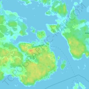 Topografische Karte Arkösund, Höhe, Relief