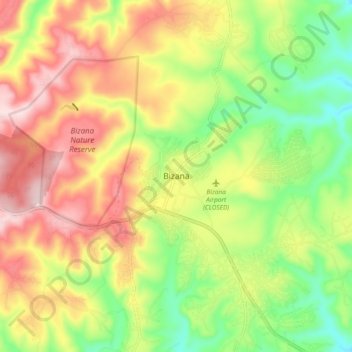 Topografische Karte Bizana, Höhe, Relief