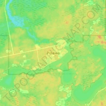 Topografische Karte Pinawa, Höhe, Relief