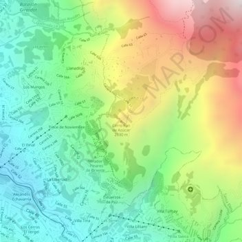 Topografische Karte Cerro Pan de Azúcar, Höhe, Relief