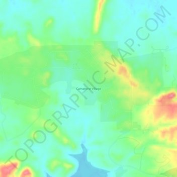 Topografische Karte Camanche Village, Höhe, Relief