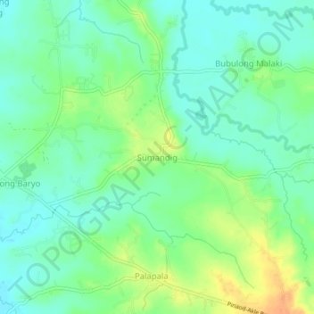 Topografische Karte Sumandig, Höhe, Relief