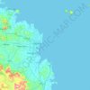 Topografische Karte Flat Top Island, Höhe, Relief