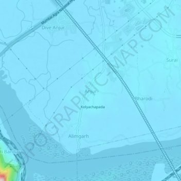 Topografische Karte Anjur, Höhe, Relief