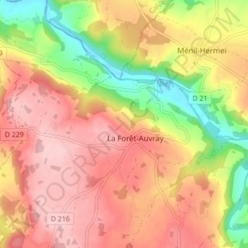 Topografische Karte Le Hamel, Höhe, Relief
