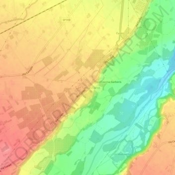 Topografische Karte San Sebastiano, Höhe, Relief