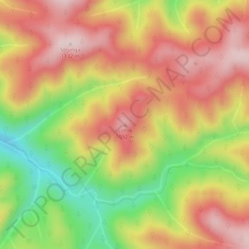 Topografische Karte Lohia, Höhe, Relief