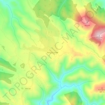 Topografische Karte Relva Grande, Höhe, Relief
