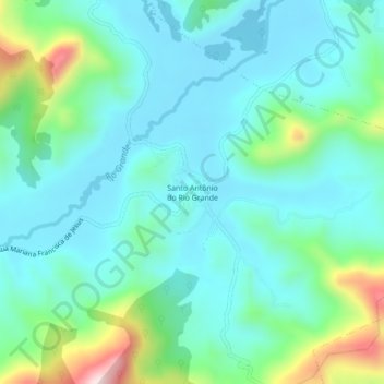 Topografische Karte Santo Antônio do Rio Grande, Höhe, Relief