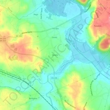 Topografische Karte Silveiro, Höhe, Relief