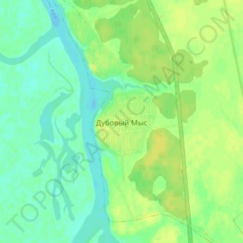 Topografische Karte Dubovyy mys, Höhe, Relief