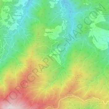 Topografische Karte Cortina, Höhe, Relief