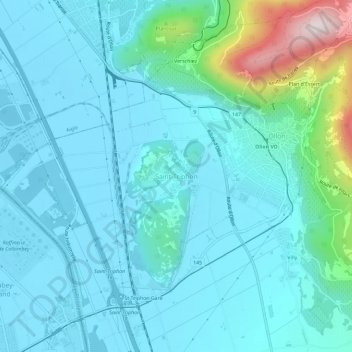Topografische Karte Saint-Triphon, Höhe, Relief