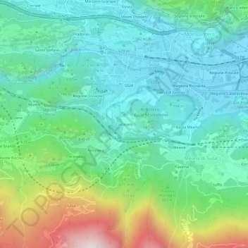 Topografische Karte Colfacero, Höhe, Relief