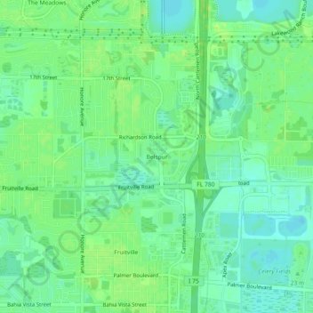 Topografische Karte Belspur, Höhe, Relief