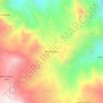 Topografische Karte Barro Negro, Höhe, Relief
