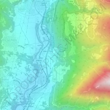 Topografische Karte Nadro, Höhe, Relief