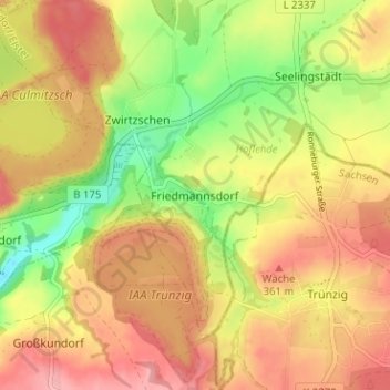Topografische Karte Friedmannsdorf, Höhe, Relief