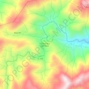 Topografische Karte Fazenda Boa Esperança, Höhe, Relief