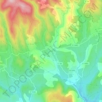 Topografische Karte Loiras, Höhe, Relief