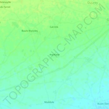 Topografische Karte Asa-Kaay, Höhe, Relief