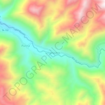 Topografische Karte Chipispaya, Höhe, Relief