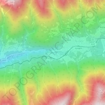 Topografische Karte Gagnone, Höhe, Relief