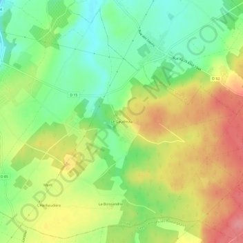 Topografische Karte Le Gaudreau, Höhe, Relief