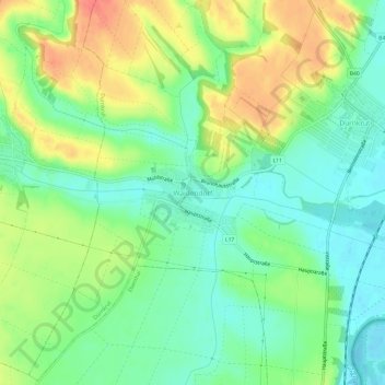 Topografische Karte Waidendorf, Höhe, Relief