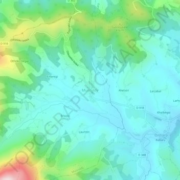 Topografische Karte Musculdy, Höhe, Relief
