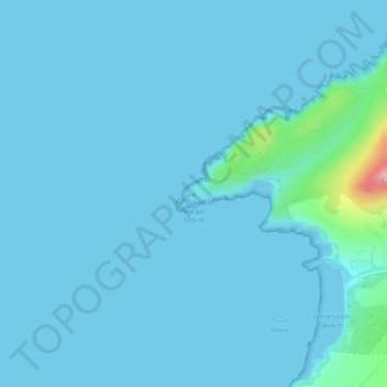 Topografische Karte St David's Head, Höhe, Relief